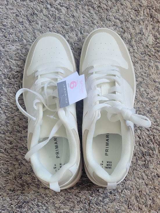 Primark Shoes - Primark White and Beige Low-Top Trainers